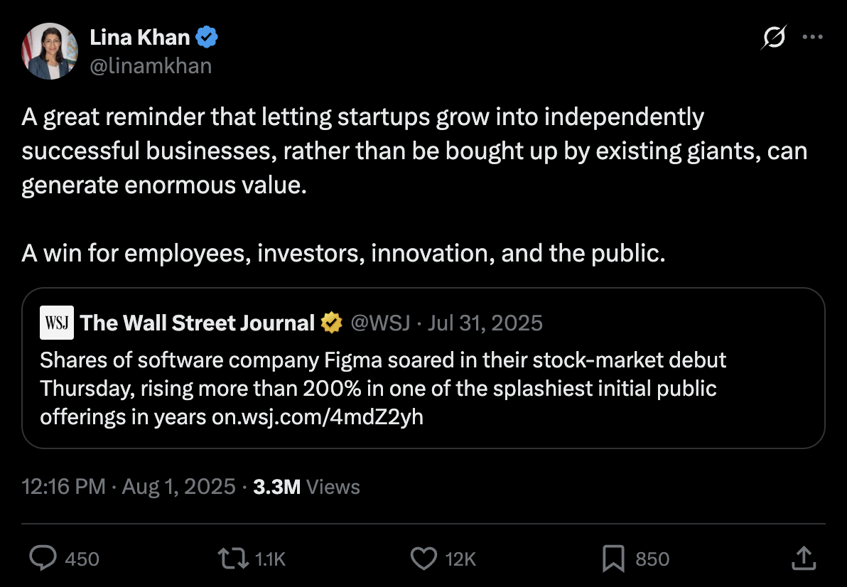 Lina Khan's tweet
